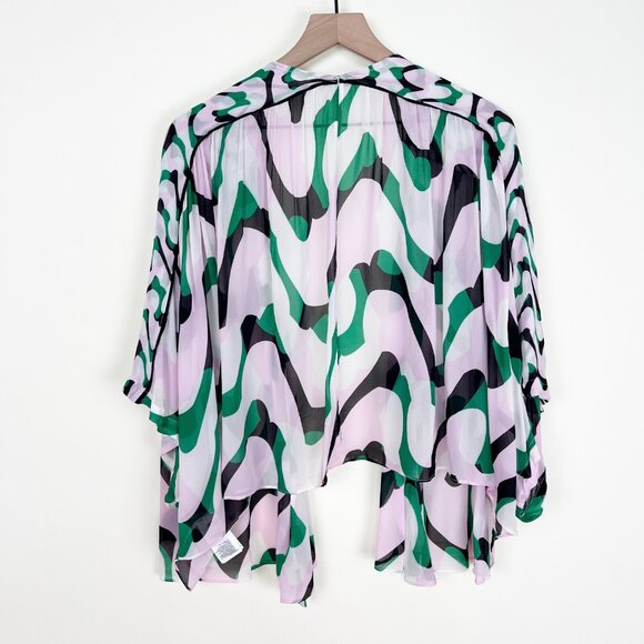 REISS Paige Resort Shawl Top Cardigan Resortwear Swim Cover 70s Abstract Print - Picture 11 of 12